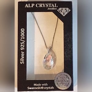 Swarovski Crystal Large Pendant Necklace 925, 18 inches